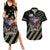 Custom Remembrance Day Couples Matching Summer Maxi Dress and Hawaiian Shirt American Eagle With USA Flags - Wonder Print Shop