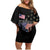 Custom Remembrance Day Family Matching Off Shoulder Short Dress and Hawaiian Shirt American Eagle With USA Flags - Wonder Print Shop