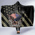 Custom Remembrance Day Hooded Blanket American Eagle With USA Flags