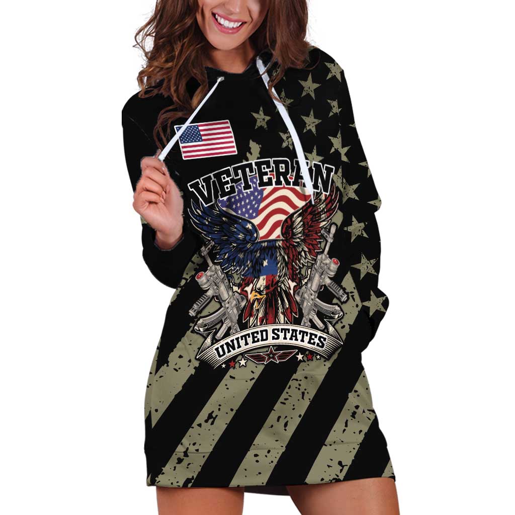 Custom Remembrance Day Hoodie Dress American Eagle With USA Flags - Wonder Print Shop