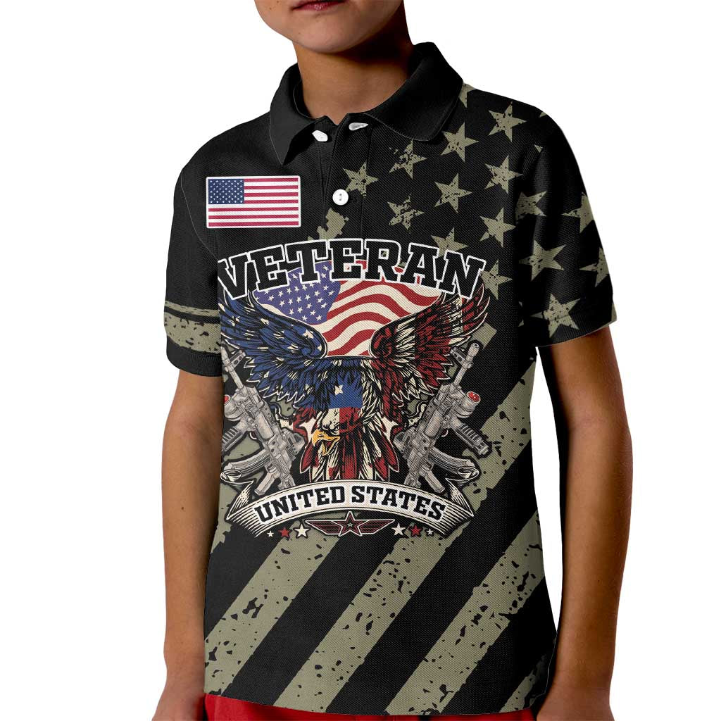 Custom Remembrance Day Kid Polo Shirt American Eagle With USA Flags - Wonder Print Shop