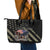 Custom Remembrance Day Leather Tote Bag American Eagle With USA Flags - Wonder Print Shop