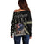 Custom Remembrance Day Off Shoulder Sweater American Eagle With USA Flags - Wonder Print Shop