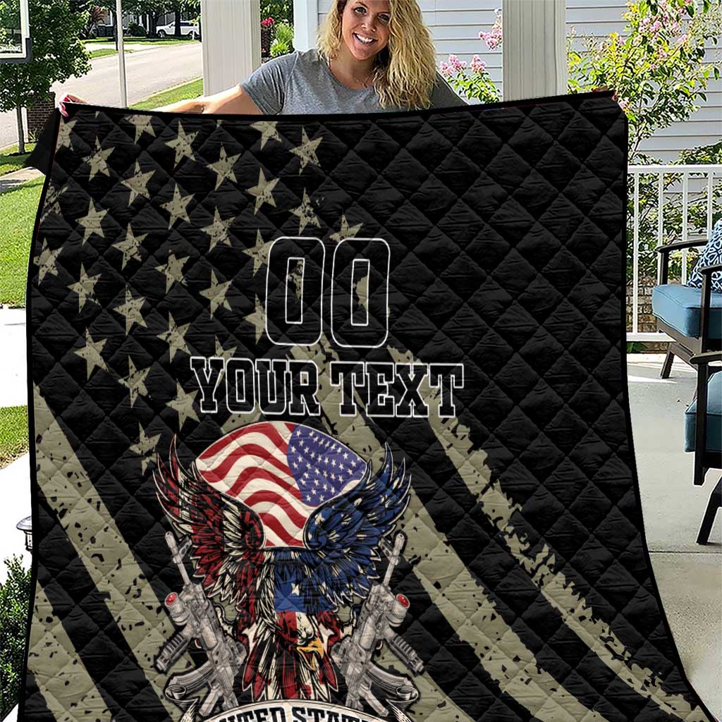 Custom Remembrance Day Quilt American Eagle With USA Flags