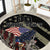 Custom Remembrance Day Round Carpet American Eagle With USA Flags