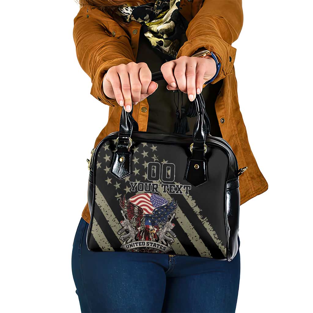 Custom Remembrance Day Shoulder Handbag American Eagle With USA Flags