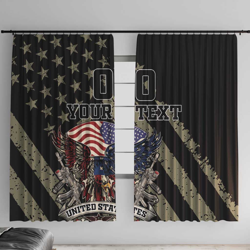 Custom Remembrance Day Window Curtain American Eagle With USA Flags - Wonder Print Shop