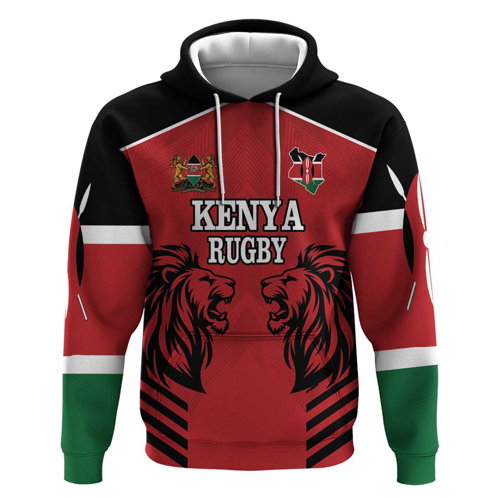 Custom Kenya Rugby Hoodie African Lion Unique Style