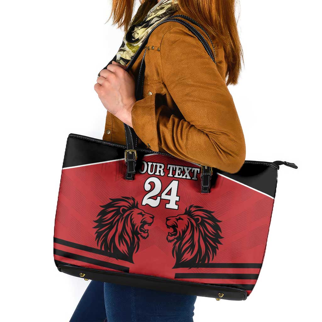 Custom Kenya Rugby Leather Tote Bag African Lion Unique Style - Wonder Print Shop