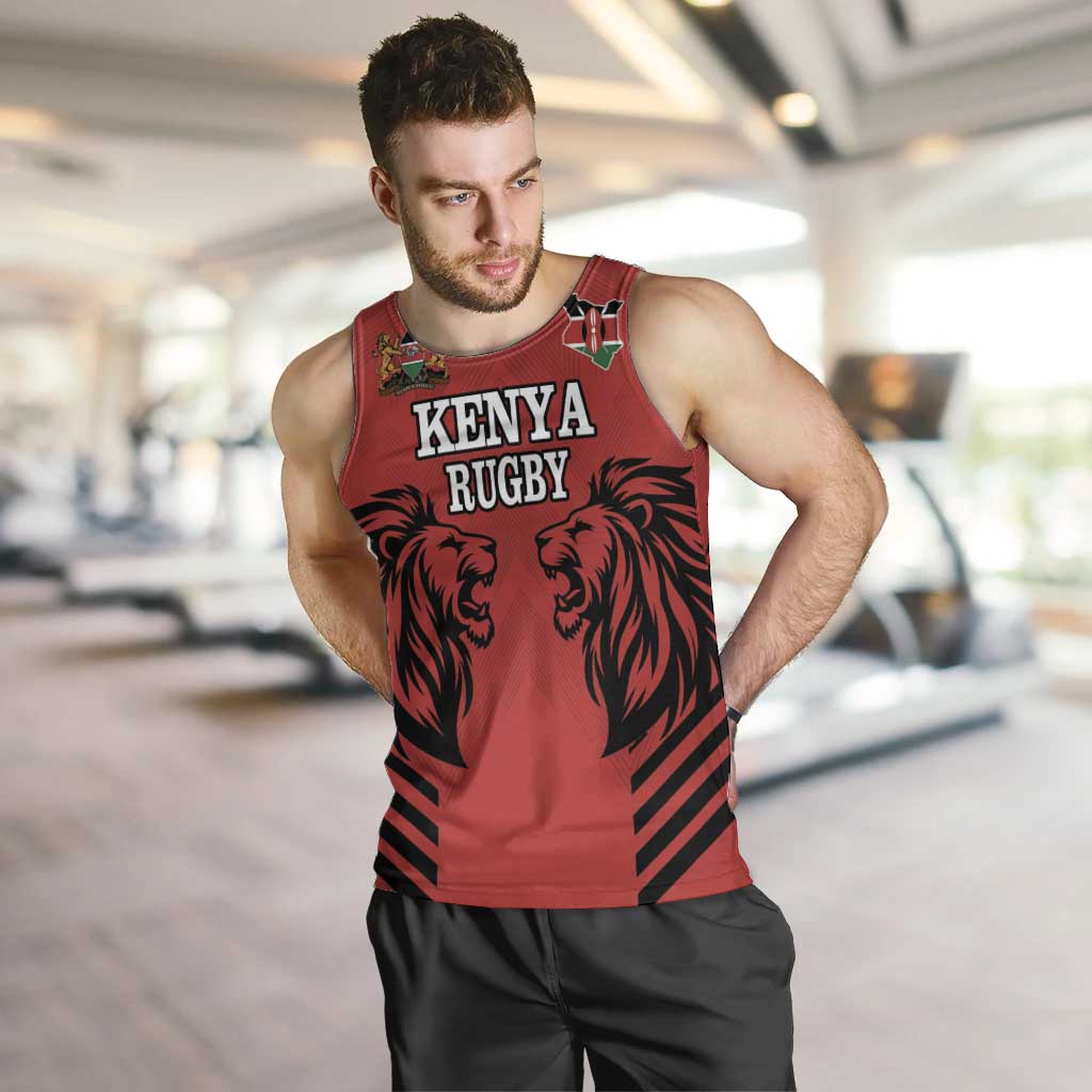 Custom Kenya Rugby Men Tank Top African Lion Unique Style - Wonder Print Shop