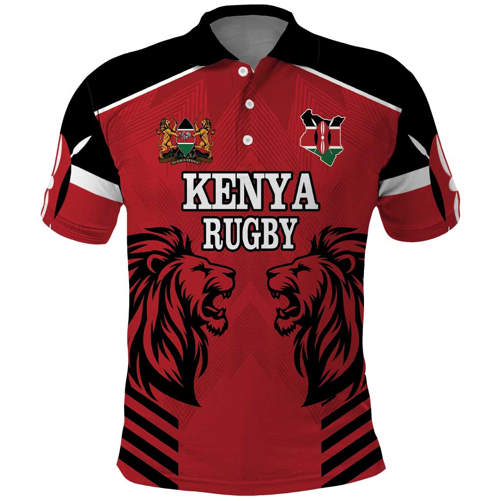 Custom Kenya Rugby Polo Shirt African Lion Unique Style - Wonder Print Shop