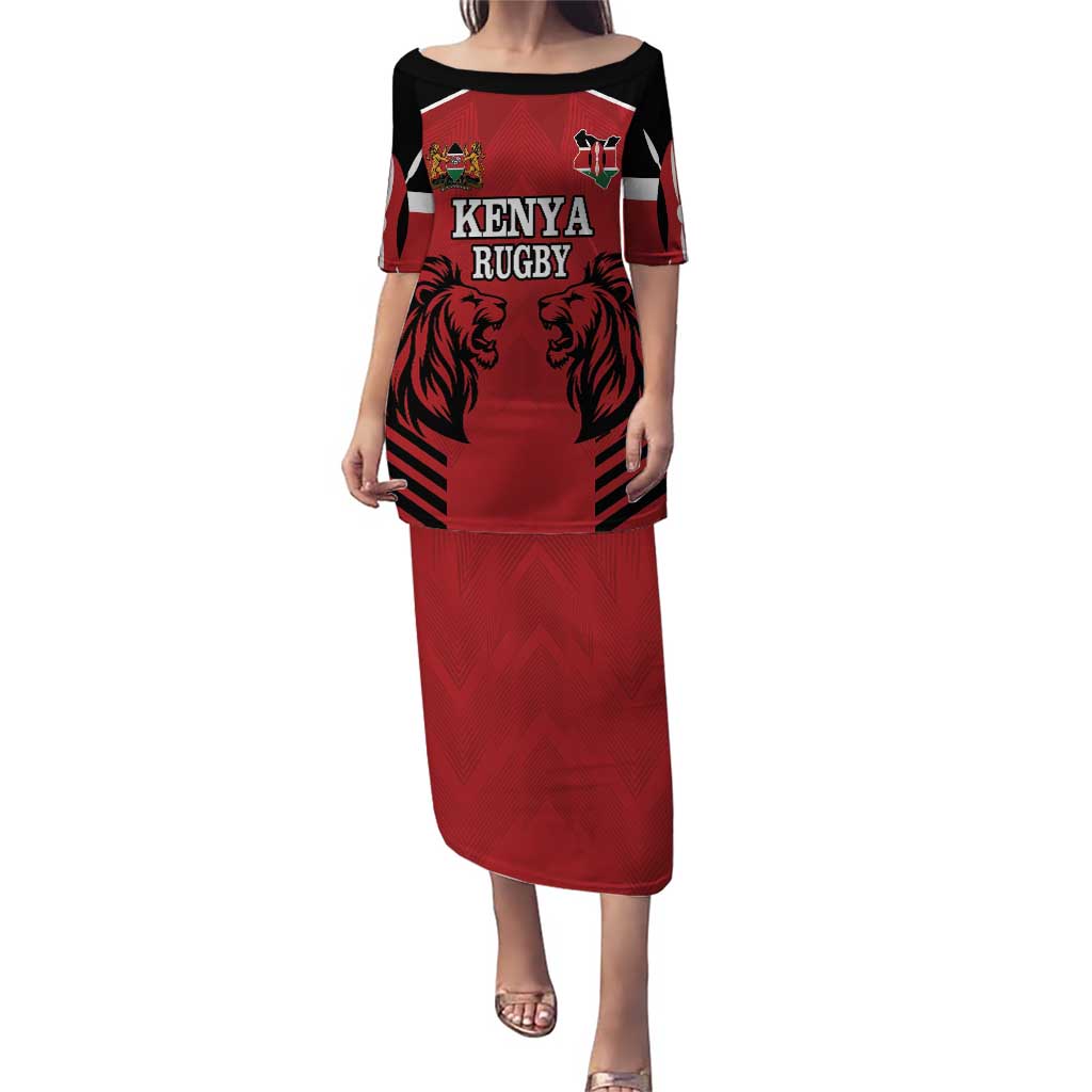 Custom Kenya Rugby Puletasi African Lion Unique Style - Wonder Print Shop