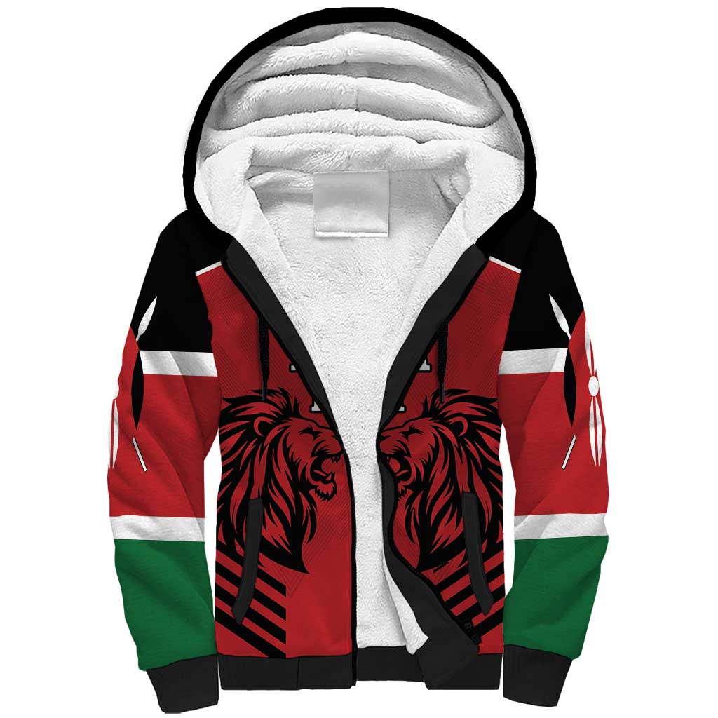 Custom Kenya Rugby Sherpa Hoodie African Lion Unique Style - Wonder Print Shop