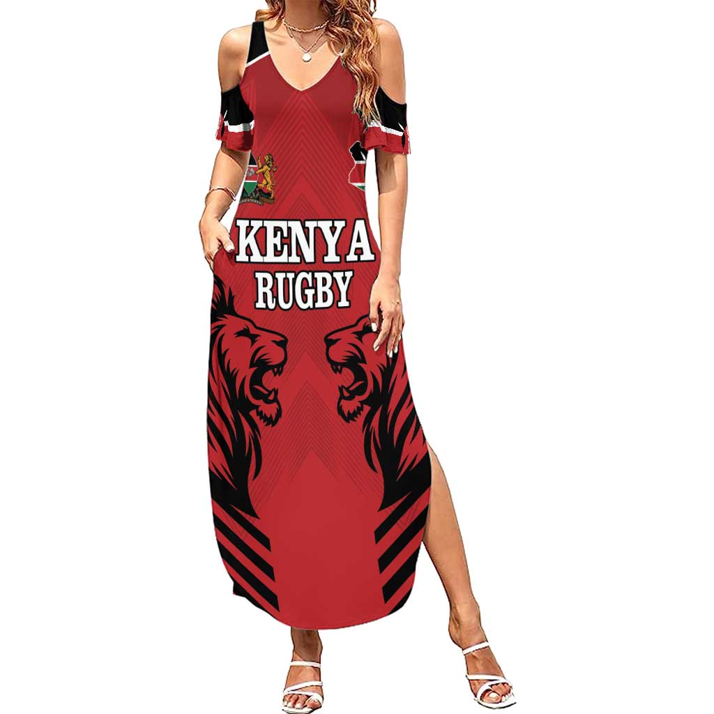 Custom Kenya Rugby Summer Maxi Dress African Lion Unique Style - Wonder Print Shop