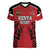 Custom Kenya Rugby Women V-Neck T-Shirt African Lion Unique Style - Wonder Print Shop