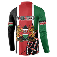 Multicolor button sweatshirt with YOUR TEXT back print and Kenya emblem