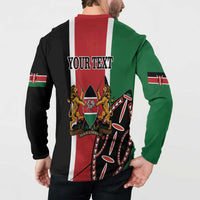 Multicolor button sweatshirt with YOUR TEXT back print and Kenyan flag accents