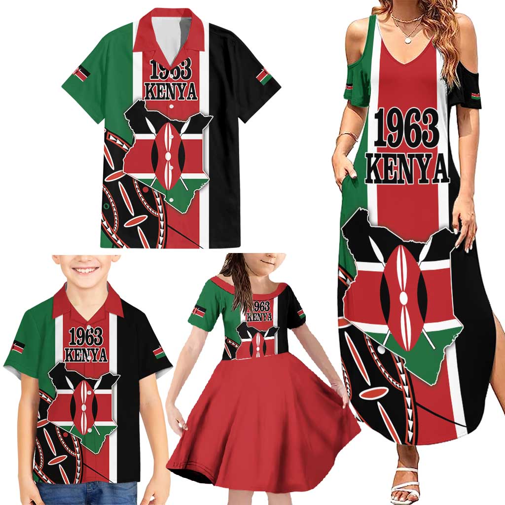 Personalized Kenya Independence Day Family Matching Summer Maxi Dress and Hawaiian Shirt Let Us All Pull Together - Wonder Print Shop