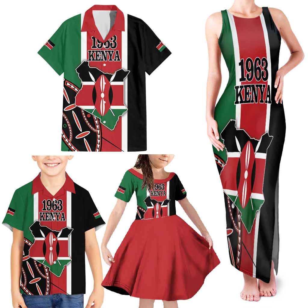 Personalized Kenya Independence Day Family Matching Tank Maxi Dress and Hawaiian Shirt Let Us All Pull Together - Wonder Print Shop