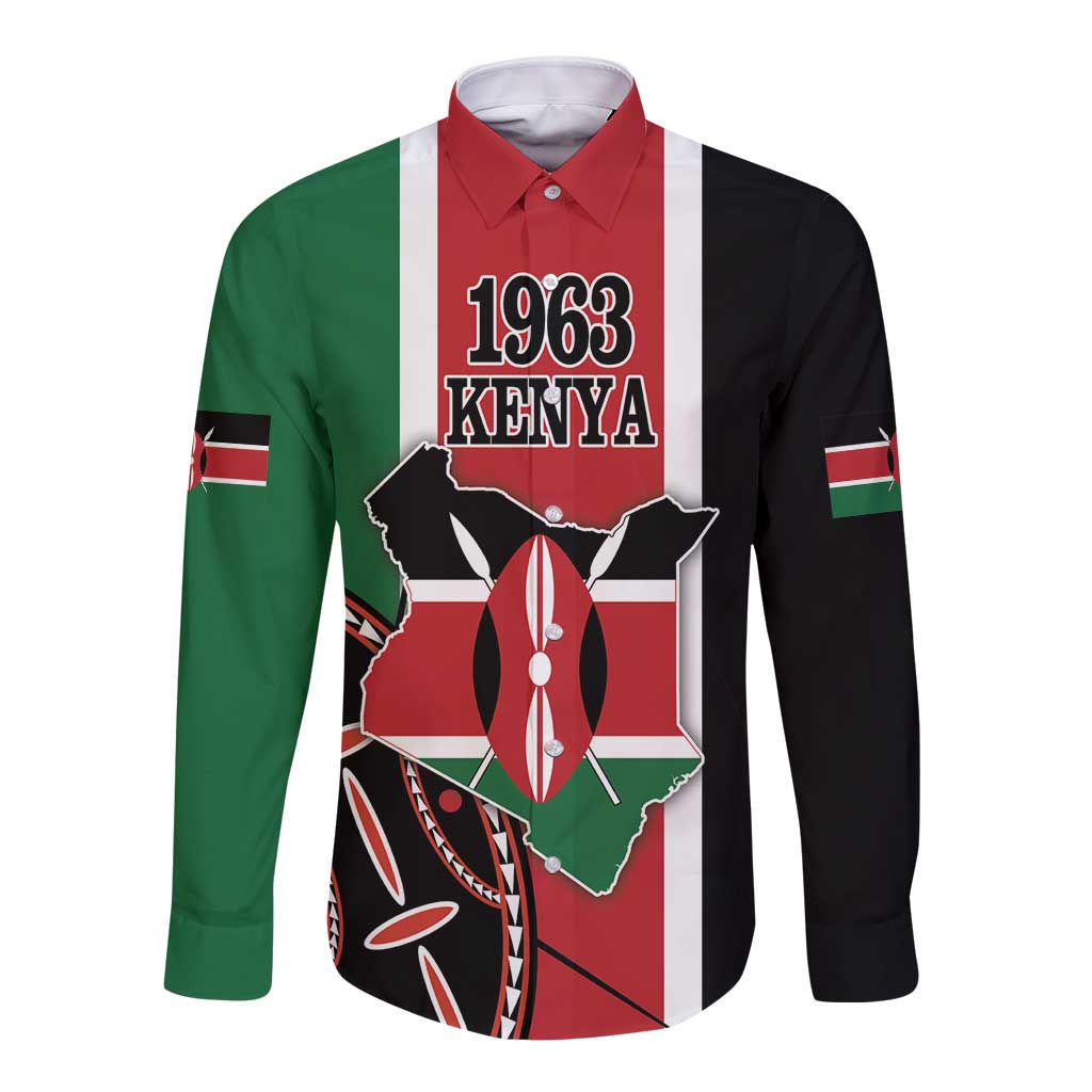 Personalized Kenya Independence Day Long Sleeve Button Shirt Let Us All Pull Together - Wonder Print Shop