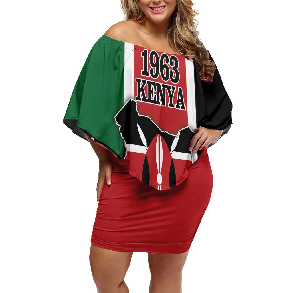 Personalized Kenya Independence Day Off Shoulder Short Dress Let Us All Pull Together - Wonder Print Shop