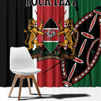 Personalized Kenya Independence Day curtain with large central emblem and border design