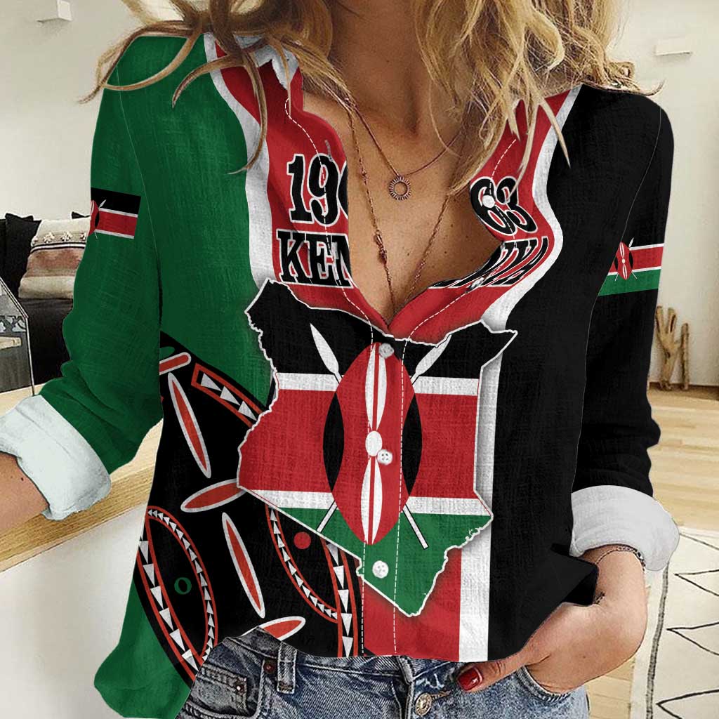 Personalized Kenya Independence Day Women Casual Shirt Let Us All Pull Together