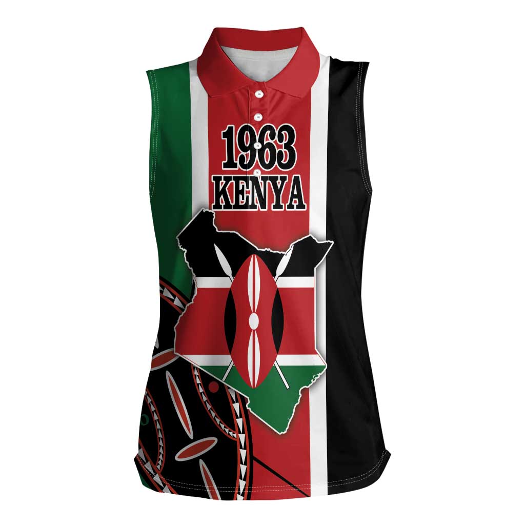 Personalized Kenya Independence Day Women Sleeveless Polo Shirt Let Us All Pull Together - Wonder Print Shop