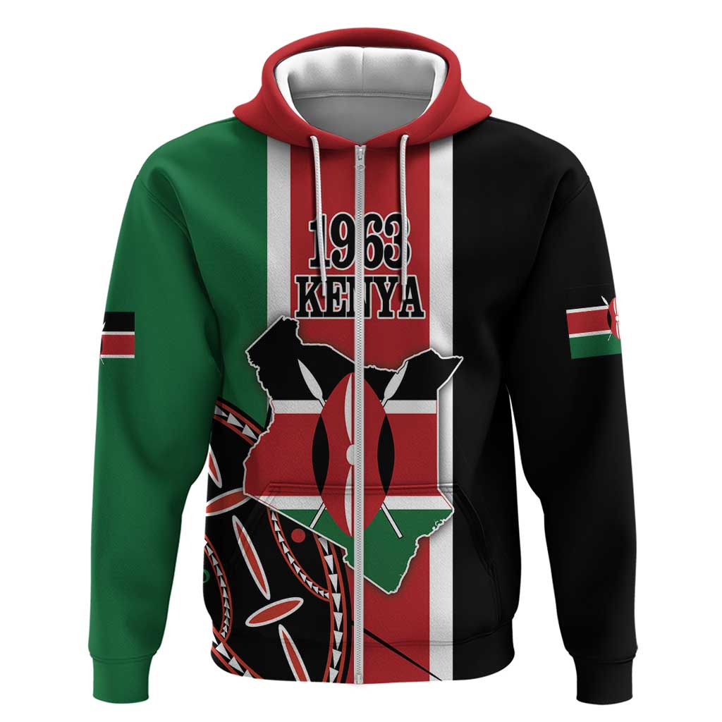 Personalized Kenya Independence Day Zip Hoodie Let Us All Pull Together - Wonder Print Shop