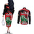 Personalized Kenya Independence Day Couples Matching Off The Shoulder Long Sleeve Dress and Long Sleeve Button Shirt Angry Lion - Happy Jamhuri Day 1963