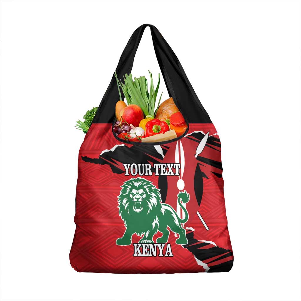 Personalized Kenya Independence Day Grocery Bag Angry Lion - Happy Jamhuri Day 1963