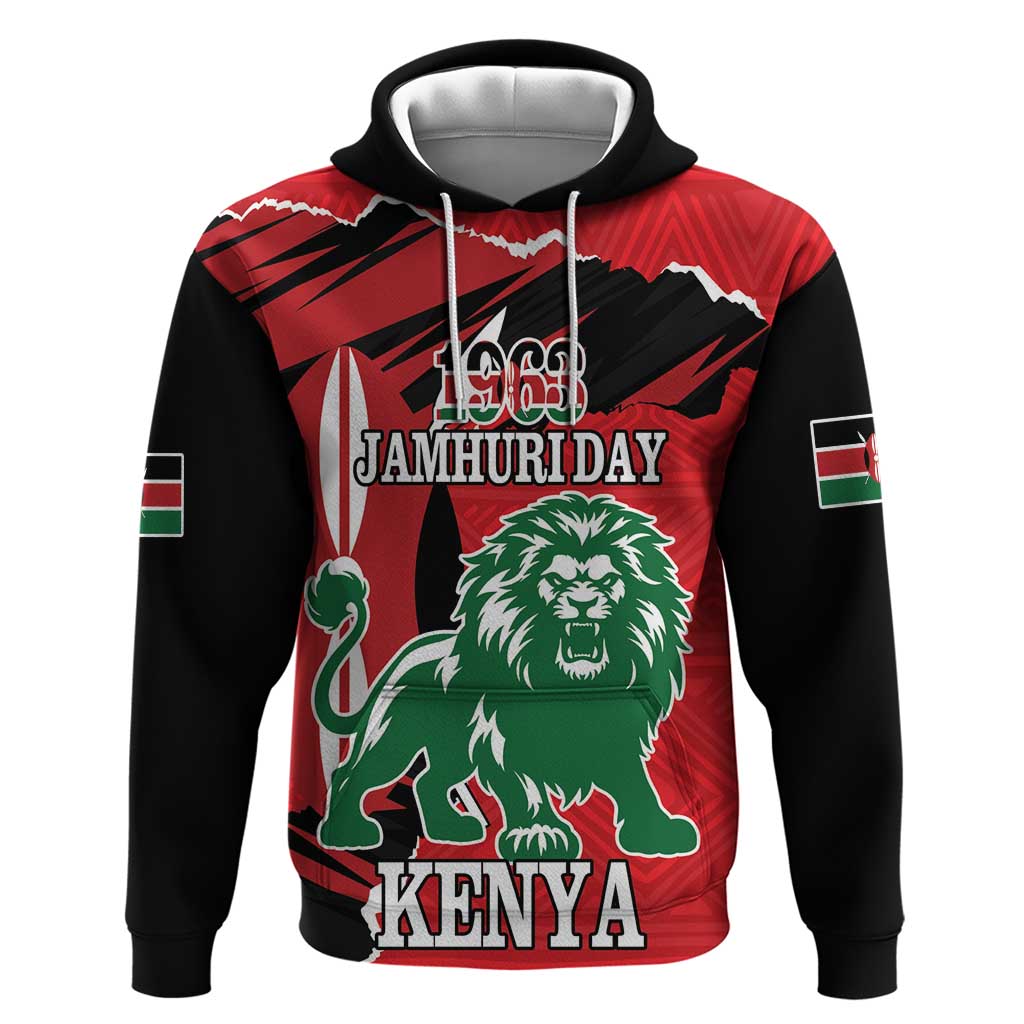 Personalized Kenya Independence Day Hoodie Angry Lion - Happy Jamhuri Day 1963