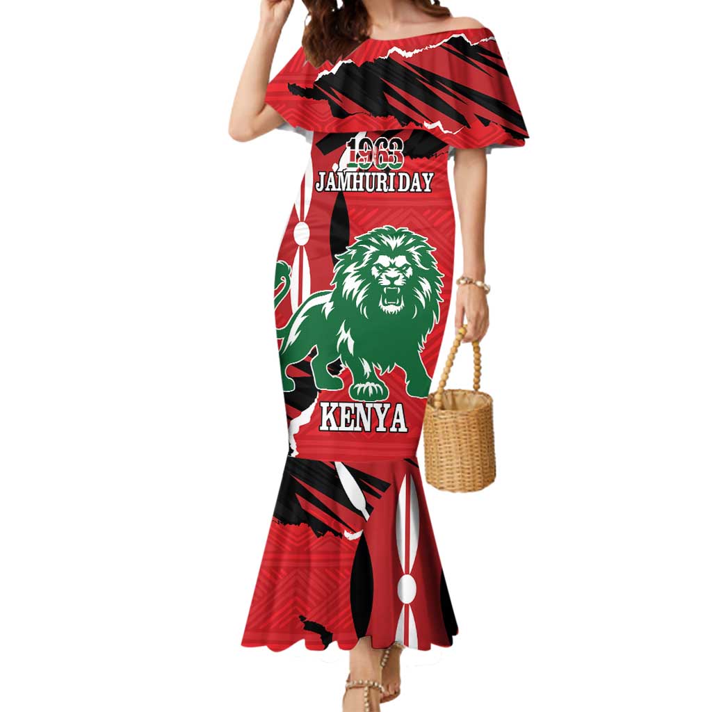 Personalized Kenya Independence Day Mermaid Dress Angry Lion - Happy Jamhuri Day 1963 - Wonder Print Shop