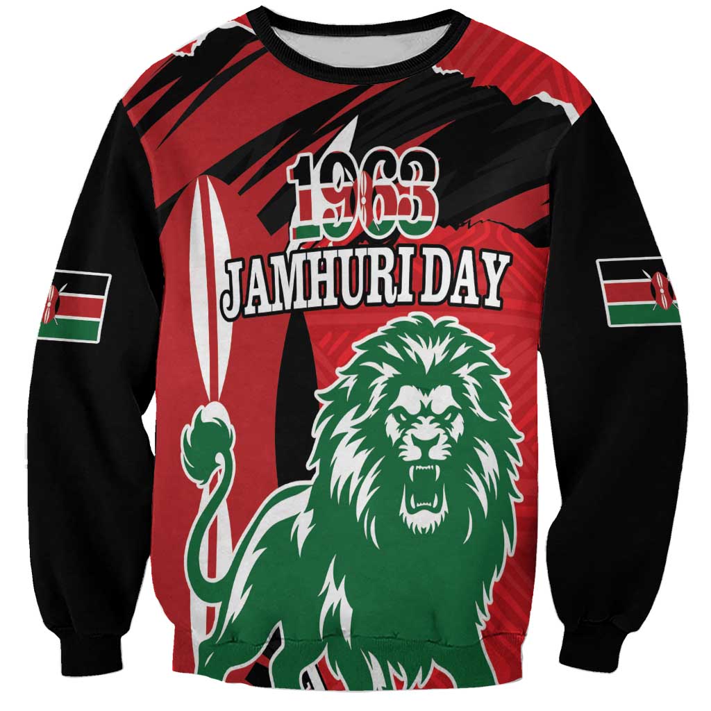 Personalized Kenya Independence Day Sweatshirt Angry Lion - Happy Jamhuri Day 1963 - Wonder Print Shop