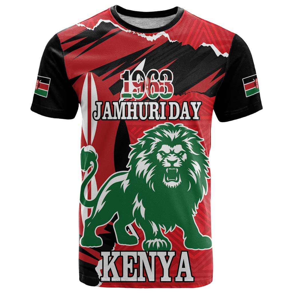 Personalized Kenya Independence Day T Shirt Angry Lion - Happy Jamhuri Day 1963 - Wonder Print Shop