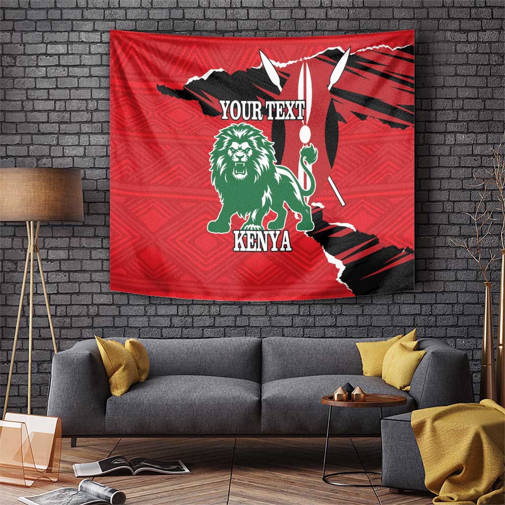 Personalized Kenya Independence Day Tapestry Angry Lion - Happy Jamhuri Day 1963