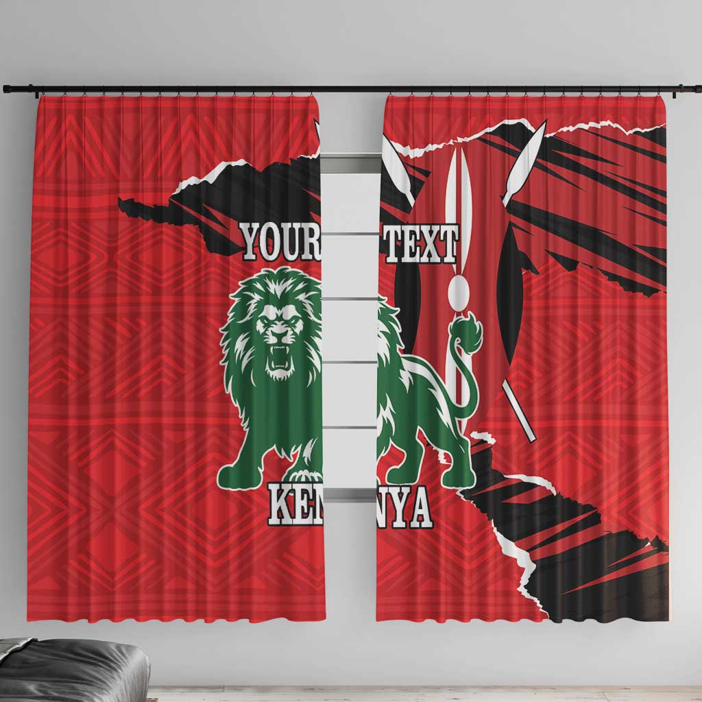 Personalized Kenya Independence Day Window Curtain Angry Lion - Happy Jamhuri Day 1963 - Wonder Print Shop