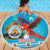 Honduras Christmas Beach Blanket Scarlet Macaw Feliz Navidad - Wonder Print Shop