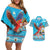 Honduras Christmas Couples Matching Off Shoulder Short Dress and Hawaiian Shirt Scarlet Macaw Feliz Navidad - Wonder Print Shop