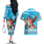 Honduras Christmas Couples Matching Off The Shoulder Long Sleeve Dress and Hawaiian Shirt Scarlet Macaw Feliz Navidad - Wonder Print Shop