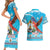 Honduras Christmas Couples Matching Short Sleeve Bodycon Dress and Hawaiian Shirt Scarlet Macaw Feliz Navidad - Wonder Print Shop