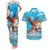 Honduras Christmas Couples Matching Tank Maxi Dress and Hawaiian Shirt Scarlet Macaw Feliz Navidad - Wonder Print Shop