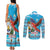 Honduras Christmas Couples Matching Tank Maxi Dress and Long Sleeve Button Shirt Scarlet Macaw Feliz Navidad - Wonder Print Shop