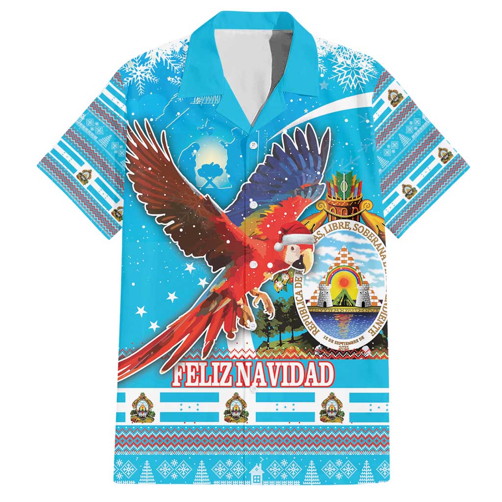 Honduras Christmas Hawaiian Shirt Scarlet Macaw Feliz Navidad - Wonder Print Shop