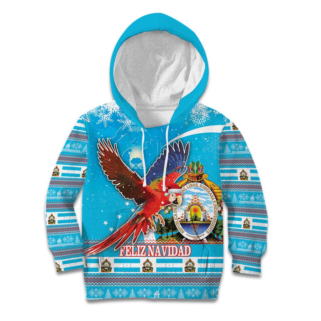 Honduras Christmas Kid Hoodie Scarlet Macaw Feliz Navidad - Wonder Print Shop