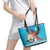 Honduras Christmas Leather Tote Bag Scarlet Macaw Feliz Navidad - Wonder Print Shop