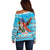 Honduras Christmas Off Shoulder Sweater Scarlet Macaw Feliz Navidad - Wonder Print Shop