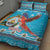 Honduras Christmas Quilt Bed Set Scarlet Macaw Feliz Navidad - Wonder Print Shop