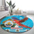 Honduras Christmas Round Carpet Scarlet Macaw Feliz Navidad