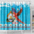 Honduras Christmas Shower Curtain Scarlet Macaw Feliz Navidad